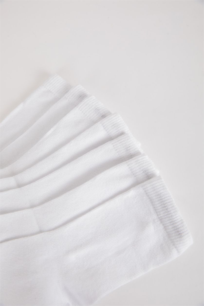 Erkek Çocuk - Genç Erkek Beyaz Erkek Çocuk 7'li Patik Çorap