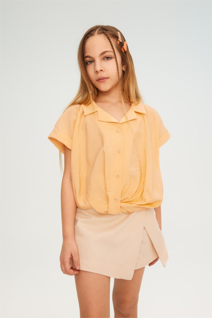 GIRLS & TEENS Salmon Girl Short Sleeve Crop Shirt