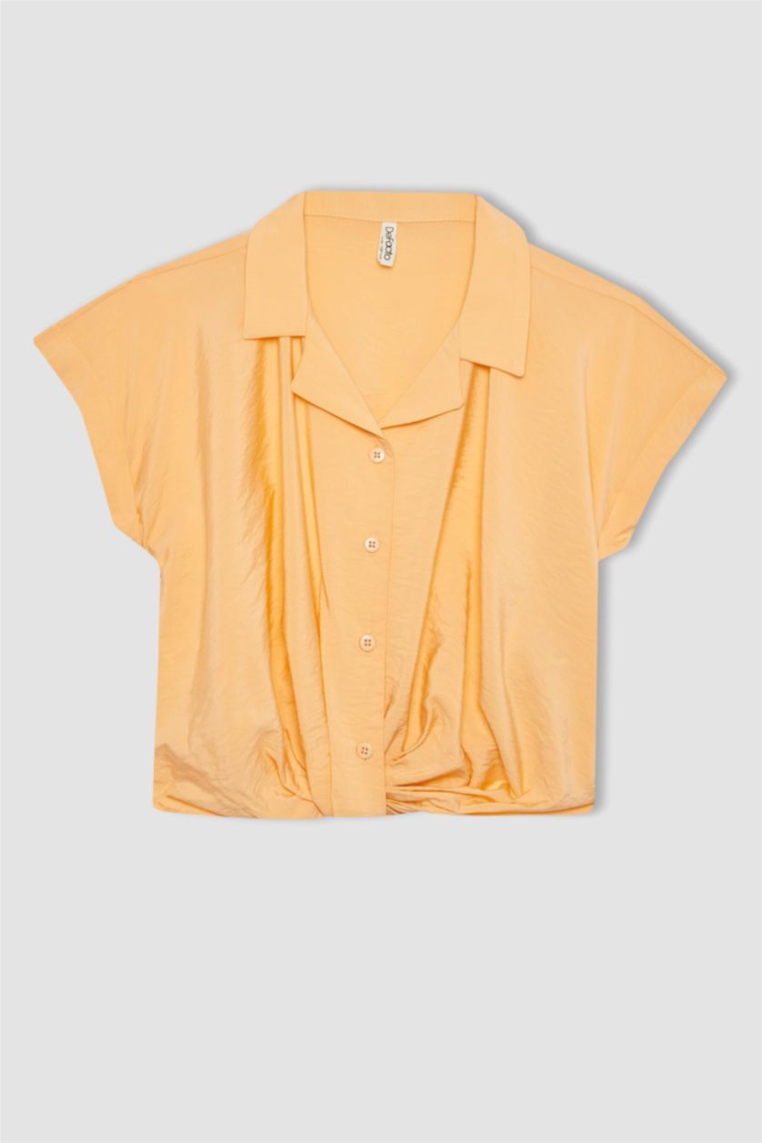 GIRLS & TEENS Salmon Girl Short Sleeve Crop Shirt