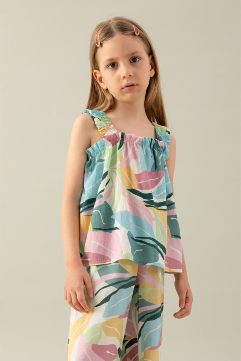 بنات أخضر بلوزة بناتي بحمالات قصة مريحة