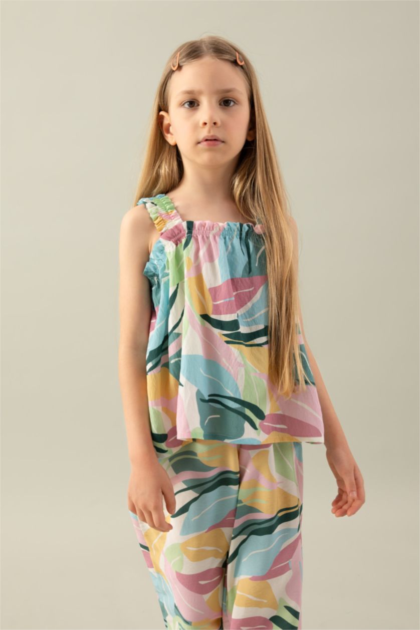 بنات أخضر بلوزة بناتي بحمالات قصة مريحة