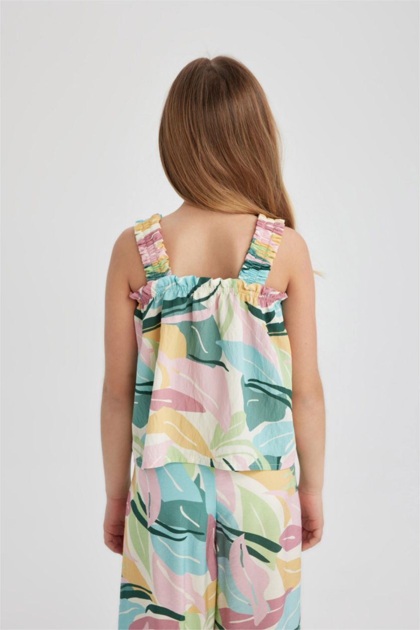 بنات أخضر بلوزة بناتي بحمالات قصة مريحة