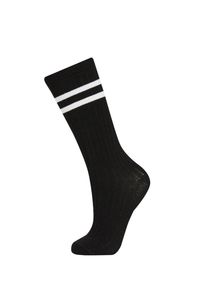 Девочки и подростки Разноцветный Длинные носки из хлопка для девочек, 2 пары, Школьная коллекция