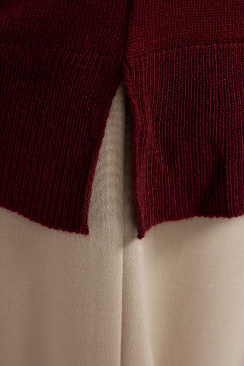 WOMAN Bordeaux Regular Fit Crew Neck Tunic