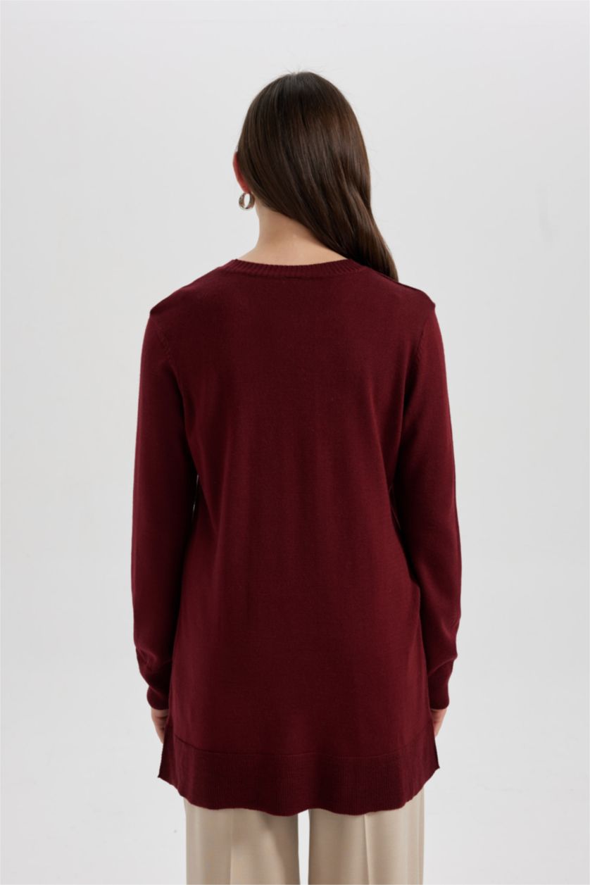 WOMAN Bordeaux Regular Fit Crew Neck Tunic