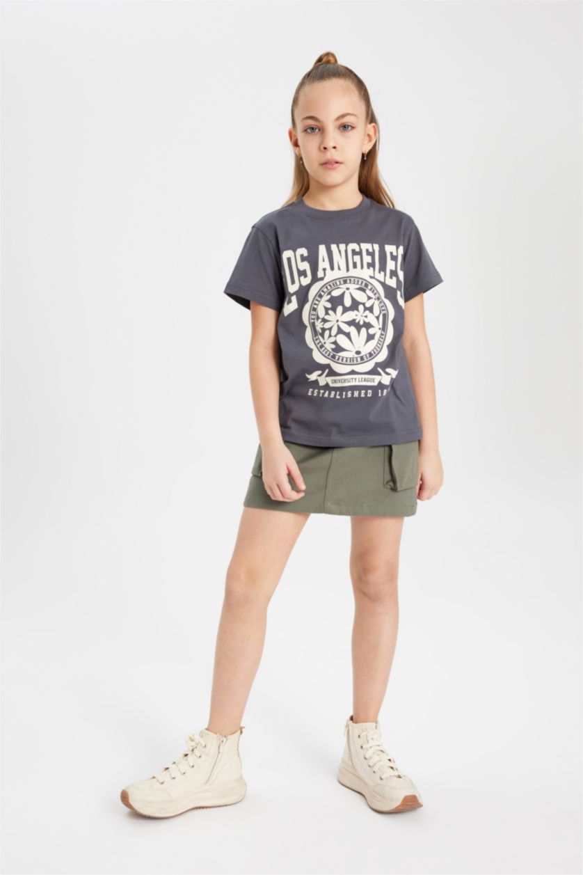 GIRLS & TEENS Anthracite Regular Fit Short Sleeve T-Shirt