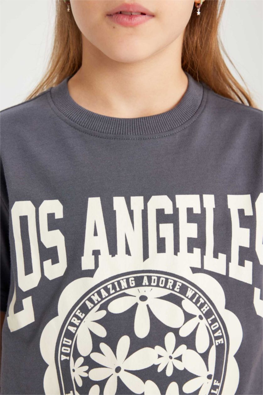 GIRLS & TEENS Anthracite Regular Fit Short Sleeve T-Shirt