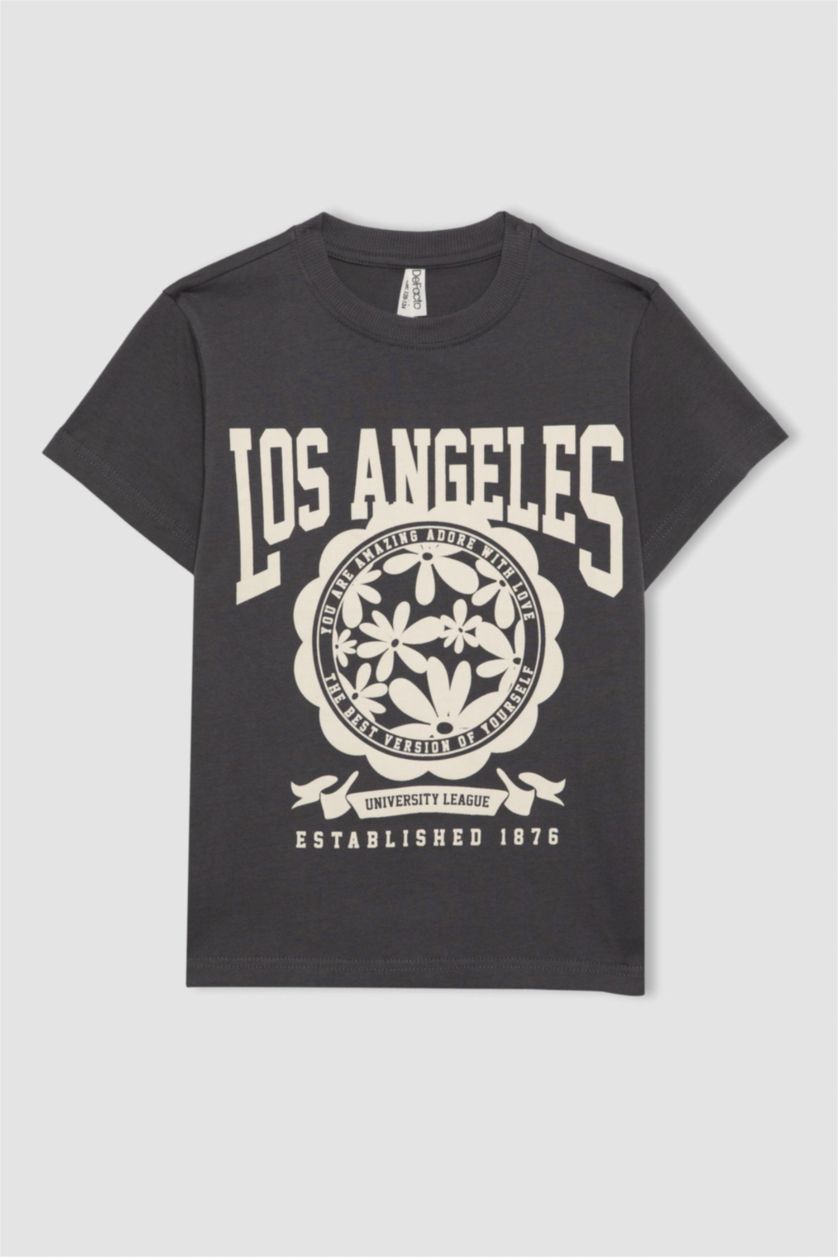 GIRLS & TEENS Anthracite Regular Fit Short Sleeve T-Shirt