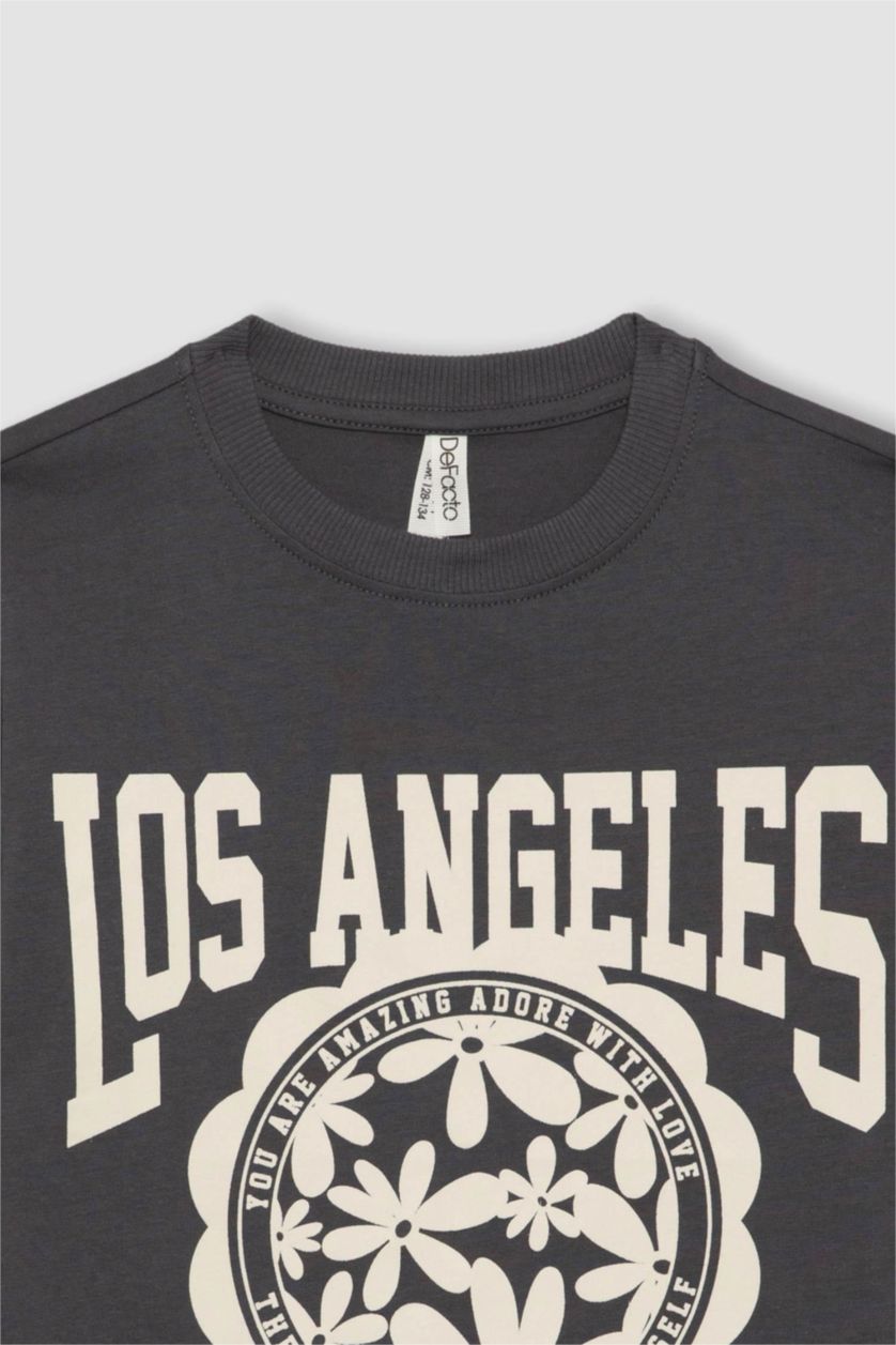 GIRLS & TEENS Anthracite Regular Fit Short Sleeve T-Shirt