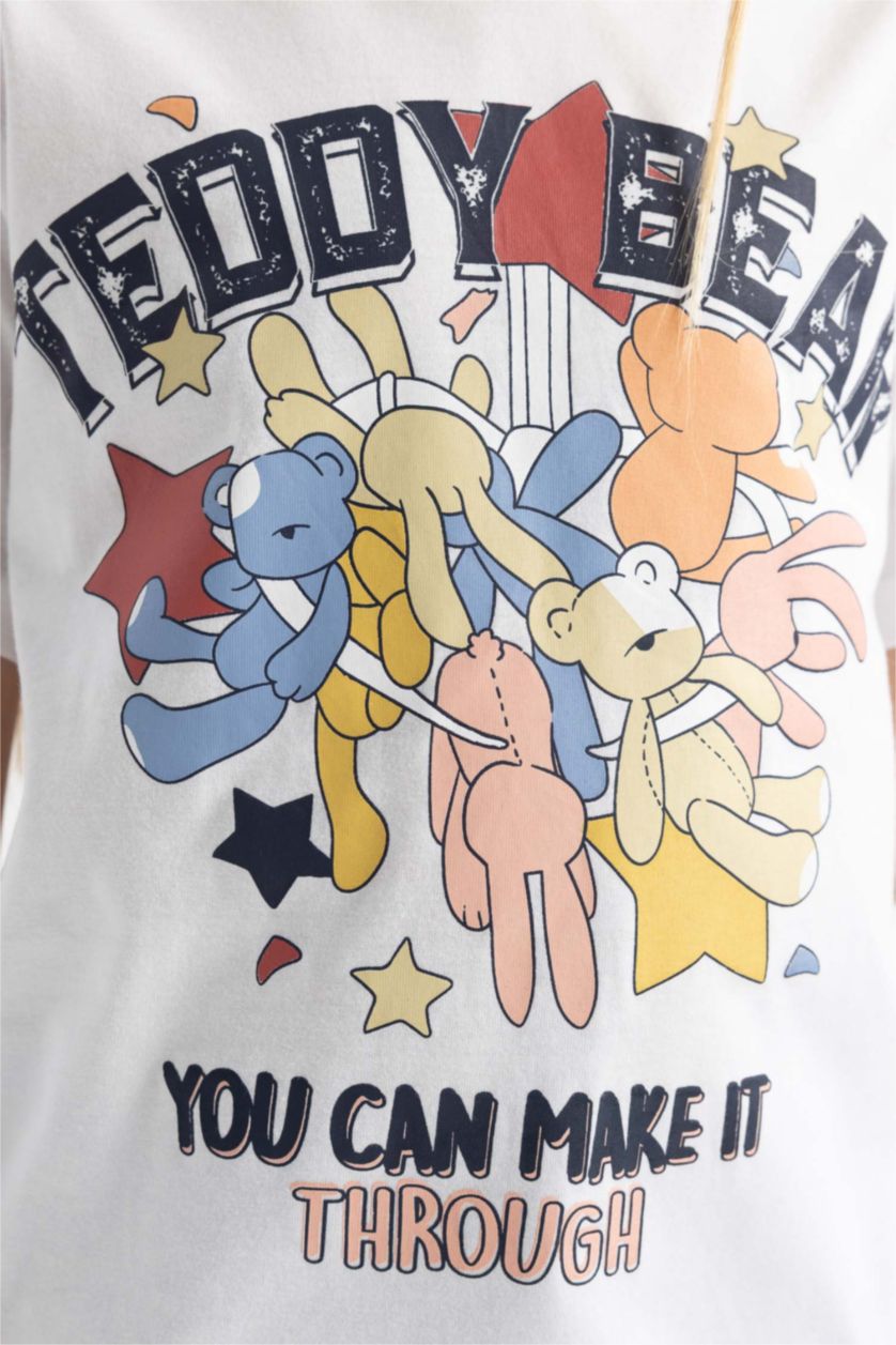 FILLES Blanc T-shirt imprimé à manches courtes pour fille