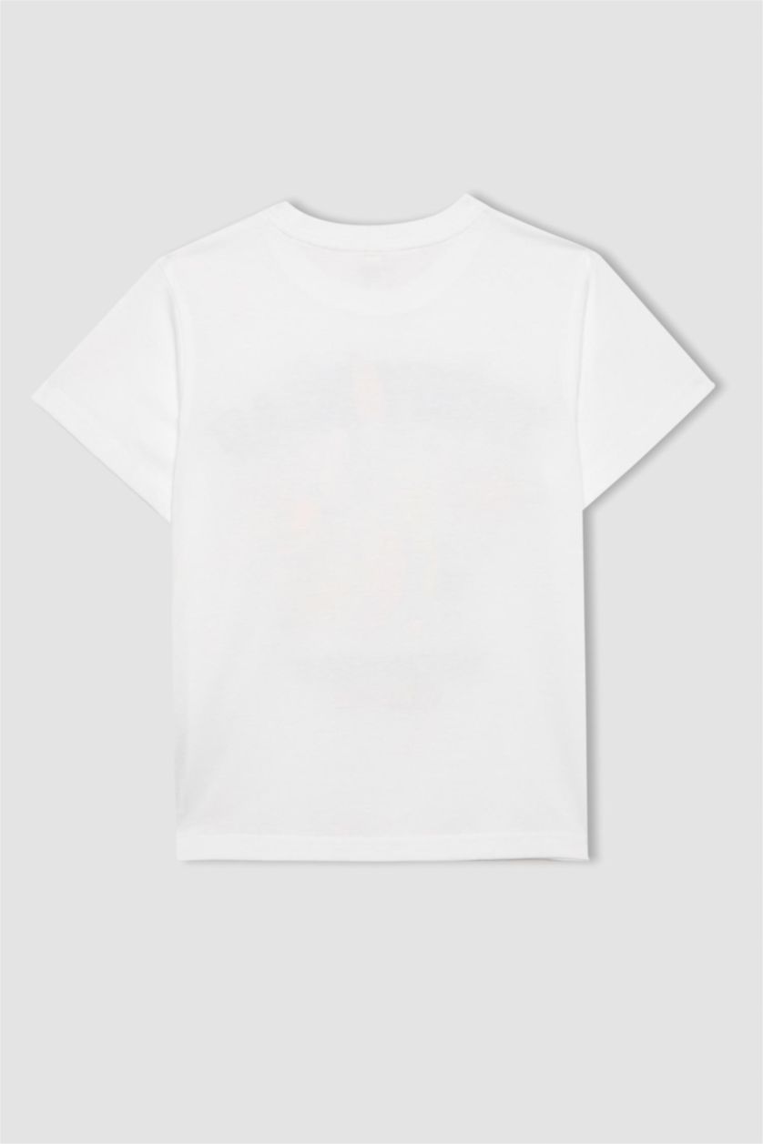 FILLES Blanc T-shirt imprimé à manches courtes pour fille