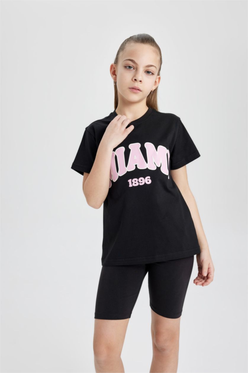 Girls & Teens Black Girl Printed Short Sleeve T-Shirt
