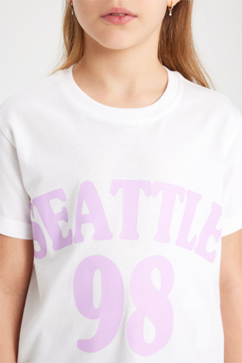 GIRLS & TEENS White Girl Printed Short Sleeve T-Shirt