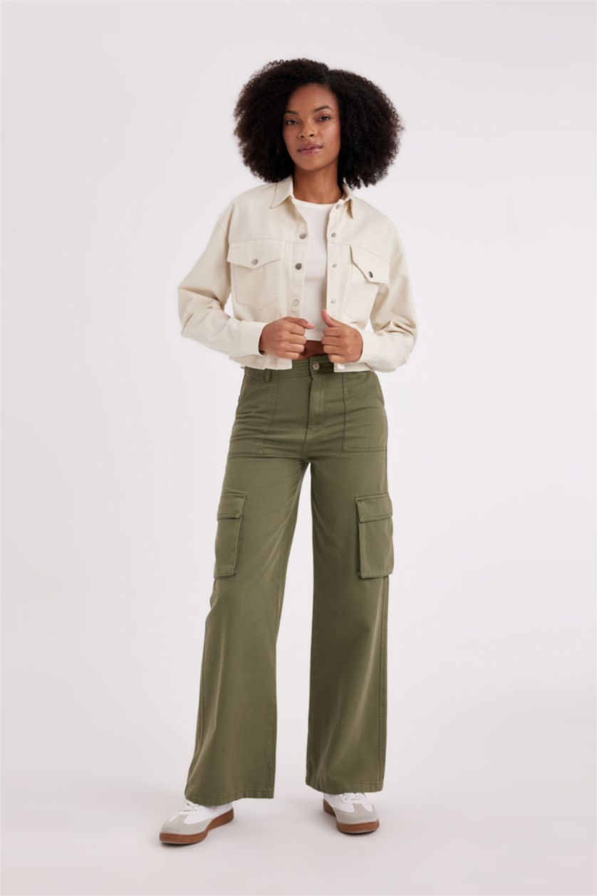 FEMME Écru Chemise Oversize Gabardine Manches Longues