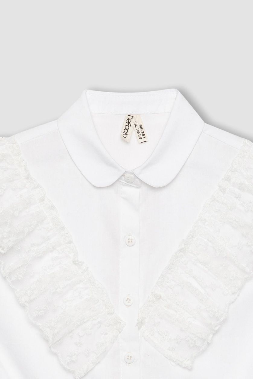 GIRLS & TEENS White Girl Regular Fit Poplin Short Sleeve White Shirt