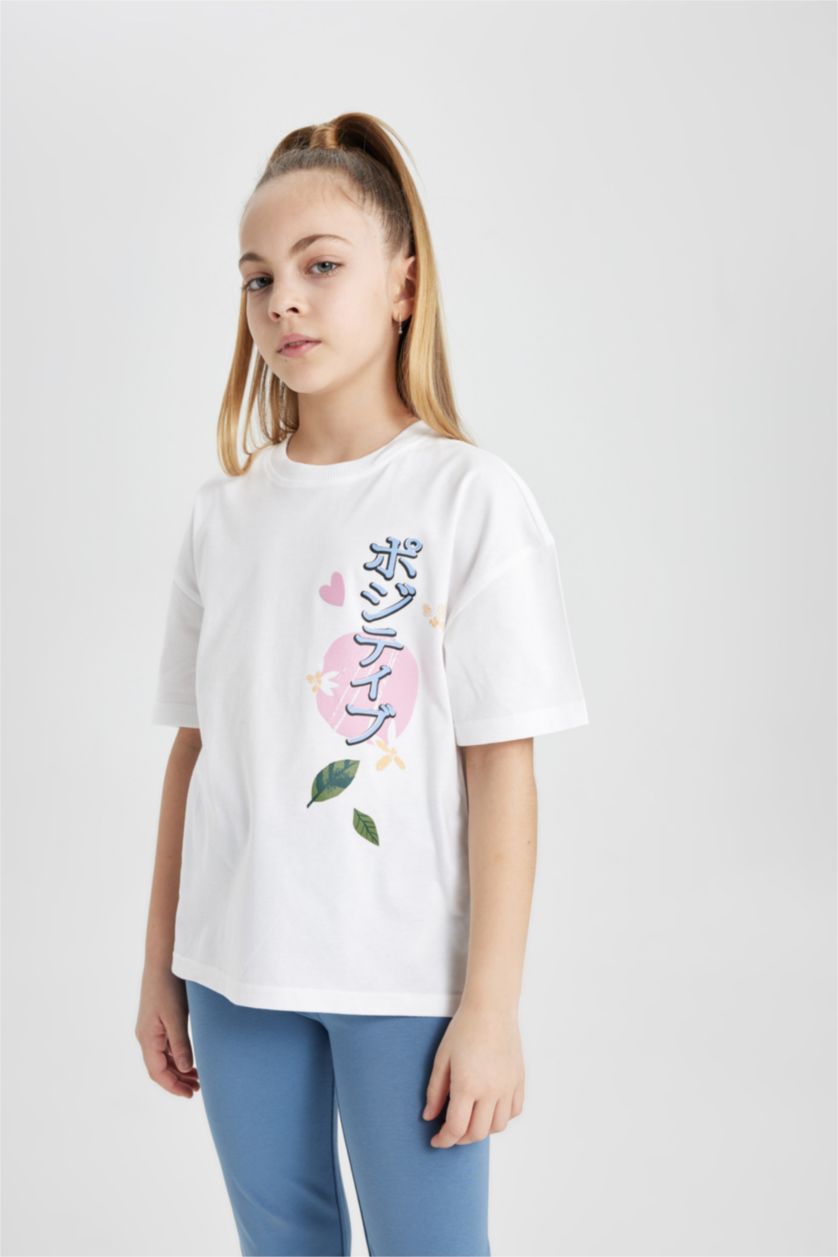 FILLES Blanc T-shirt à manches courtes Fille