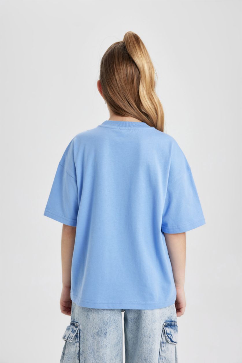 Girls & Teens Blue Girl Oversize Fit Short Sleeve T-Shirt