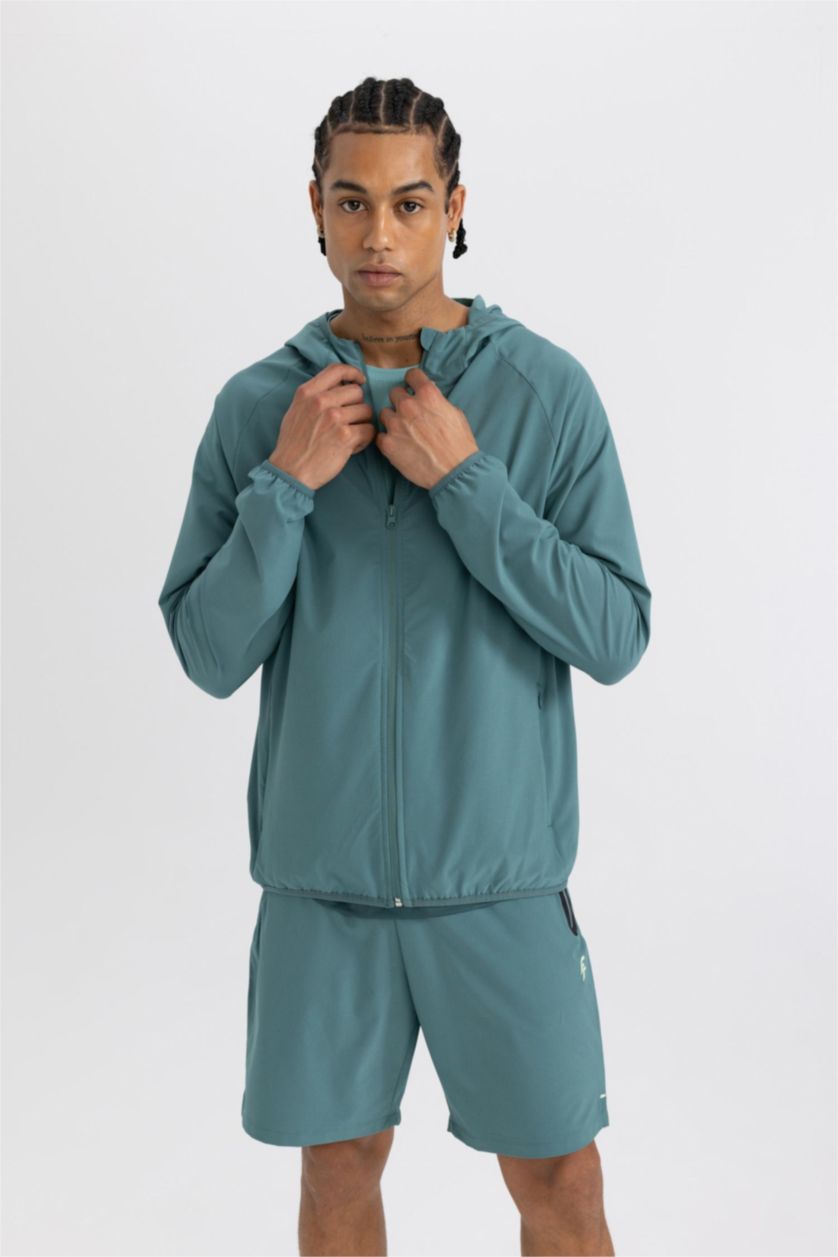 رجال أخضر Standard Fit Woven Cardigan