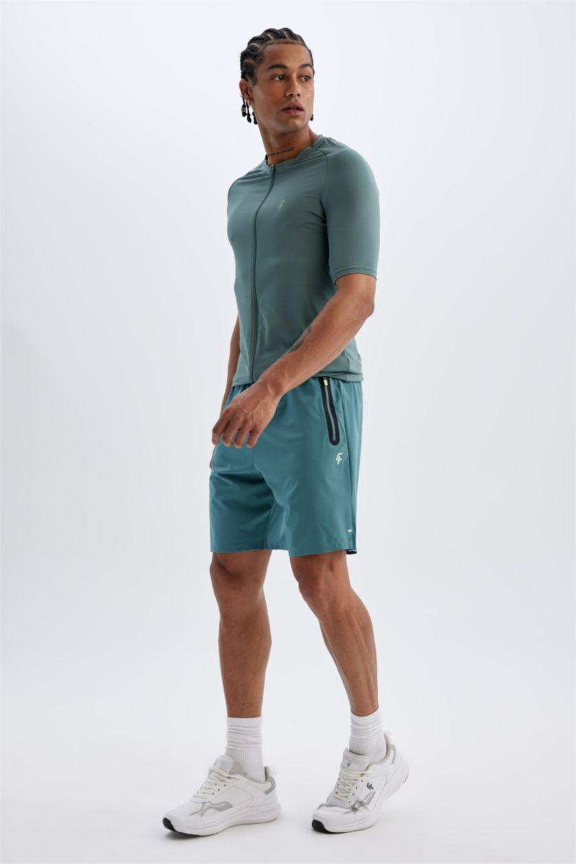 MAN Green DeFactoFit Standard Fit Short Leg Woven Shorts