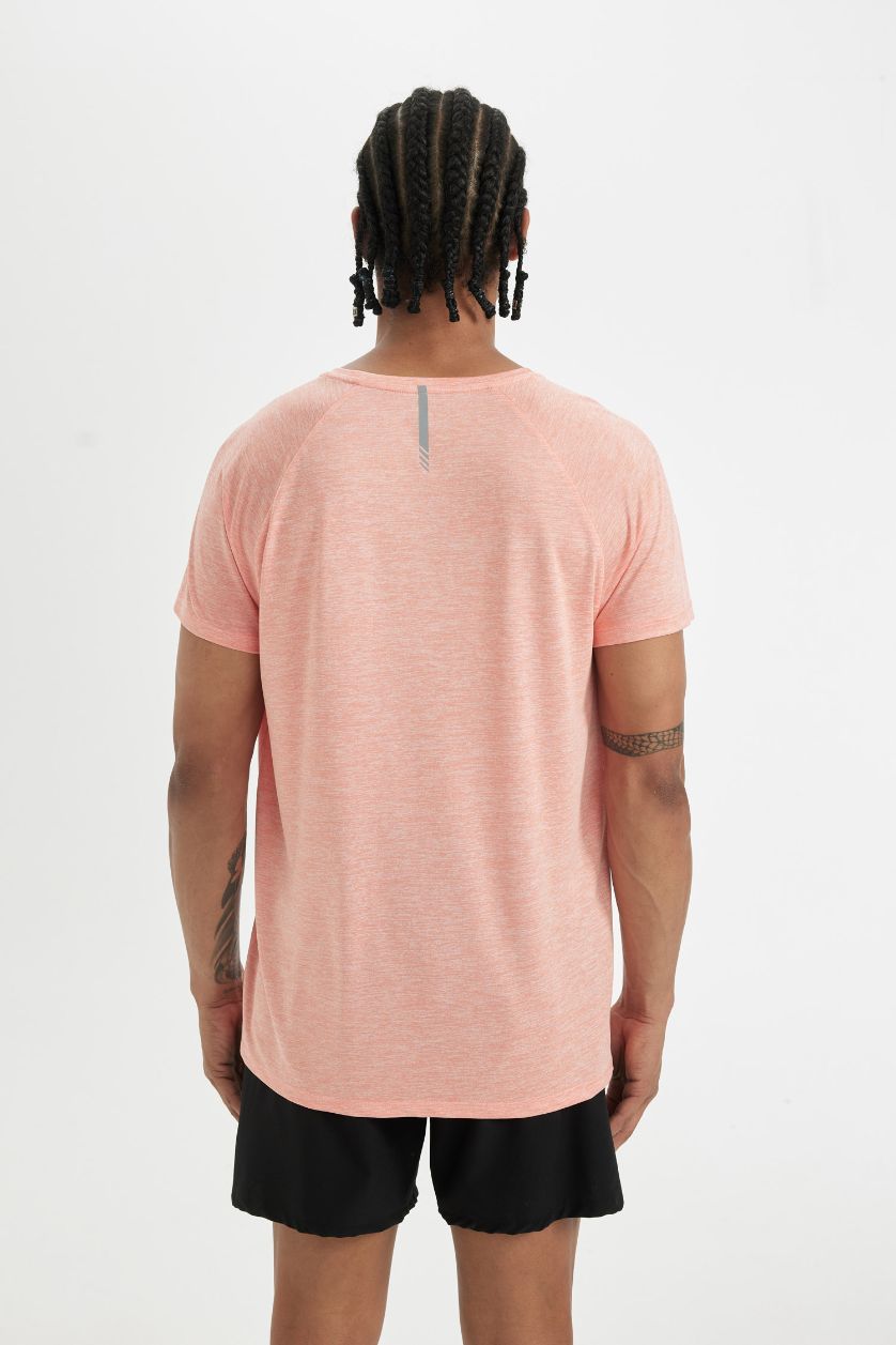 MAN Orange Melange Standard Fit Crew Neck Heavy Fabric T-Shirt