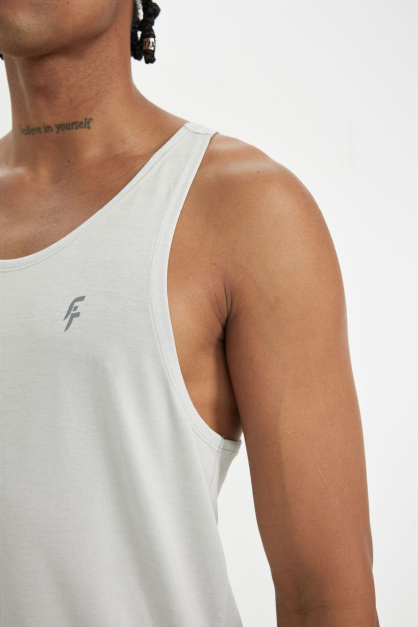 MAN Light Grey DeFactoFit Standard Fit Heavy Fabric Tank Top