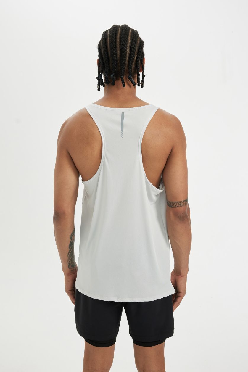 MAN Light Grey DeFactoFit Standard Fit Heavy Fabric Tank Top