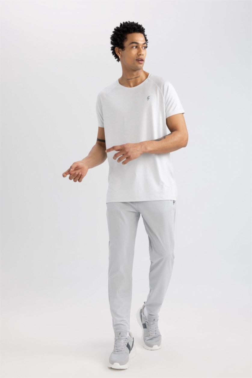 Man Light Grey DeFactoFit Slim Fit Double Pocket Standard Leg Jogger