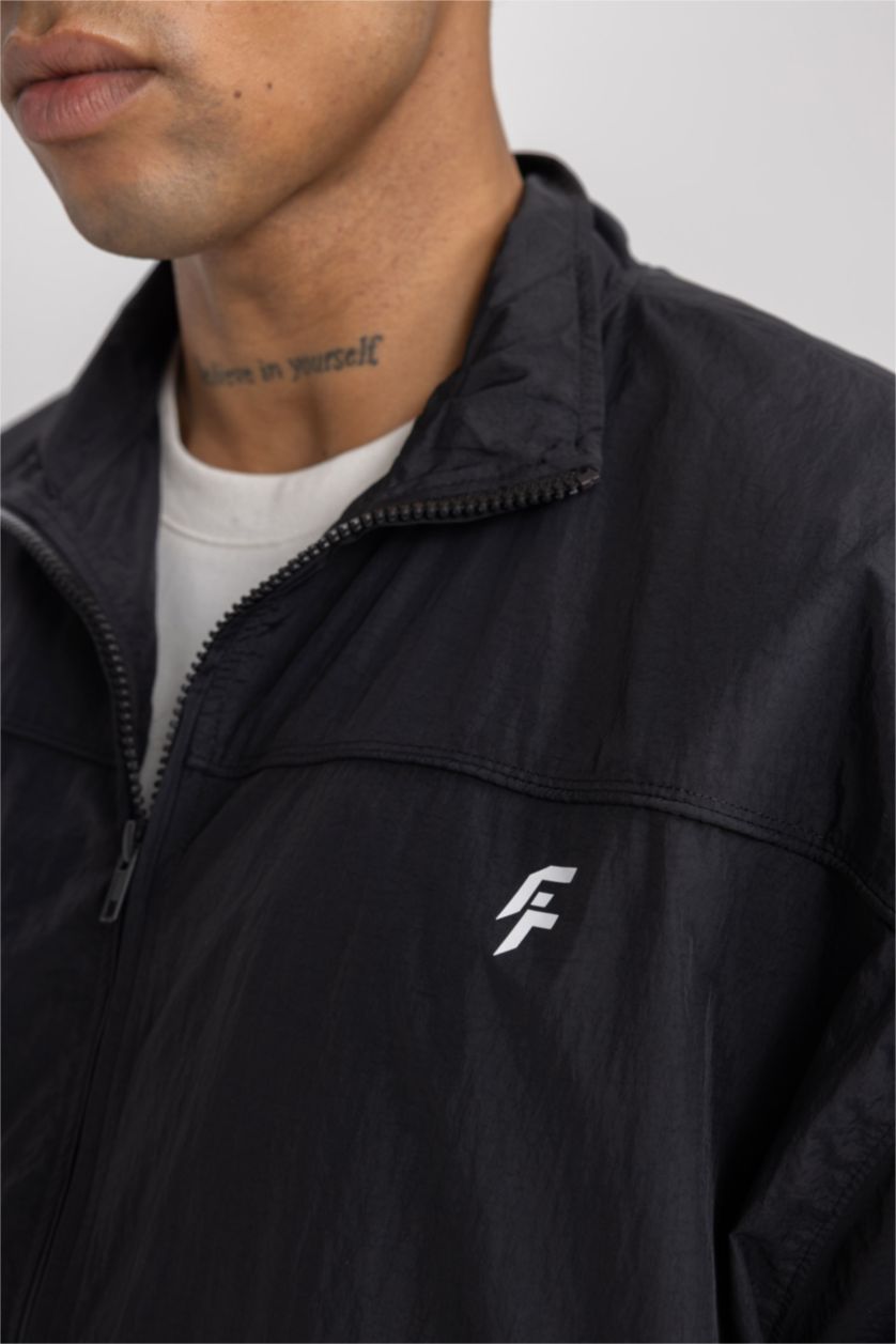 رجالي أسود جاكيت قصة عادية من DeFactoFit
