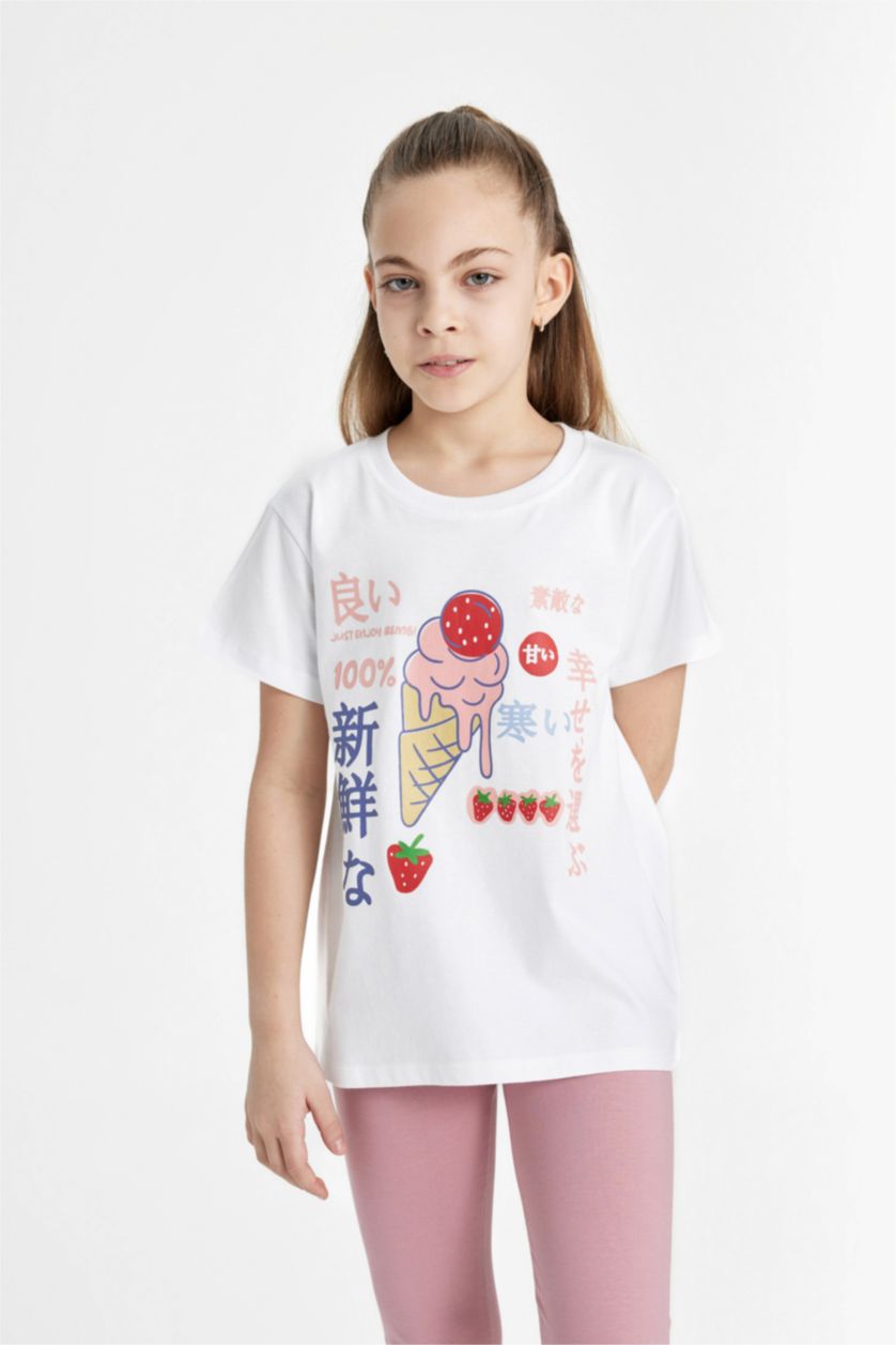GIRLS & TEENS White Girl Printed Short Sleeve T-Shirt