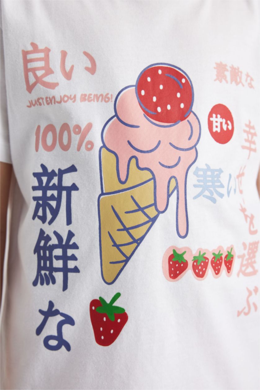 GIRLS & TEENS White Girl Printed Short Sleeve T-Shirt