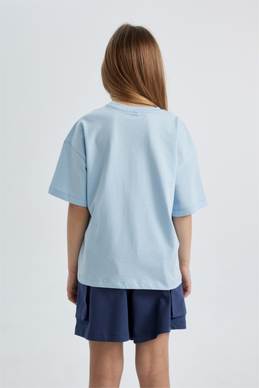 GIRLS & TEENS Light Blue Girl Relax Fit Short Sleeve T-Shirt