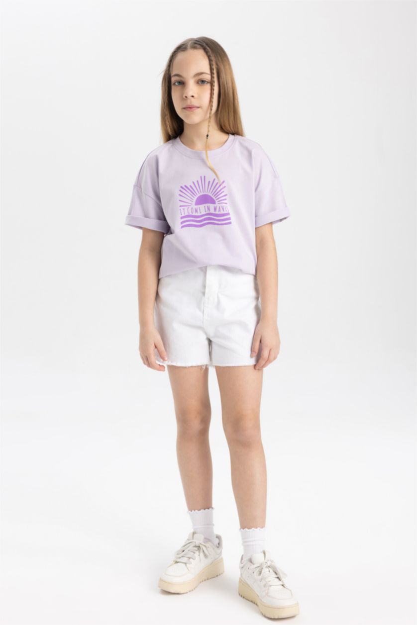 GIRLS & TEENS Light Lilac Girl Relax Fit Short Sleeve T-Shirt