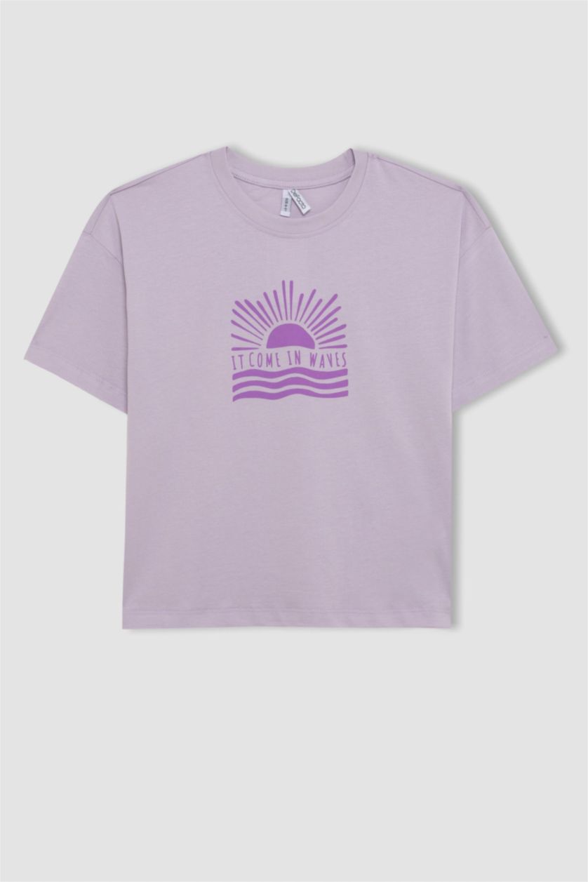 GIRLS & TEENS Light Lilac Girl Relax Fit Short Sleeve T-Shirt