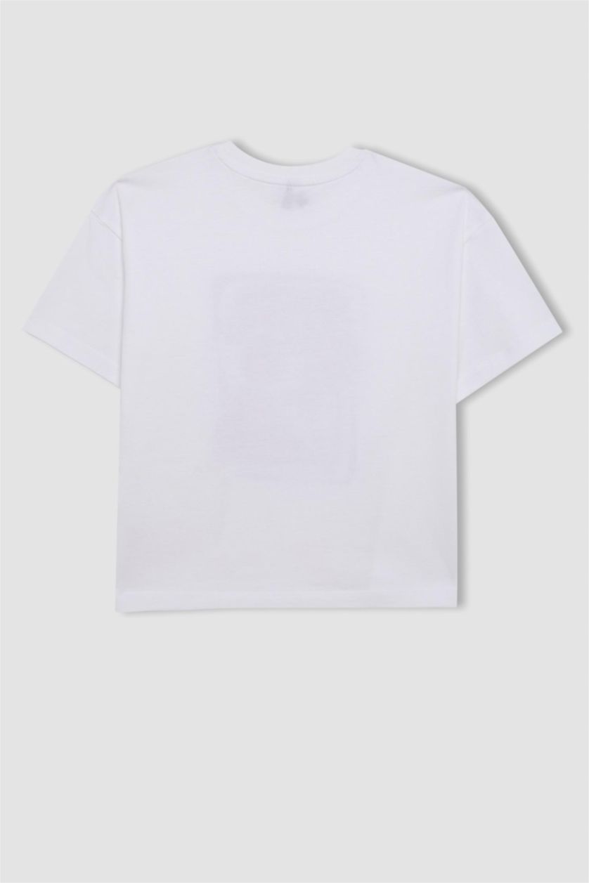 بنات أبيض تيشيرت بناتي نص كم قصة مريحة