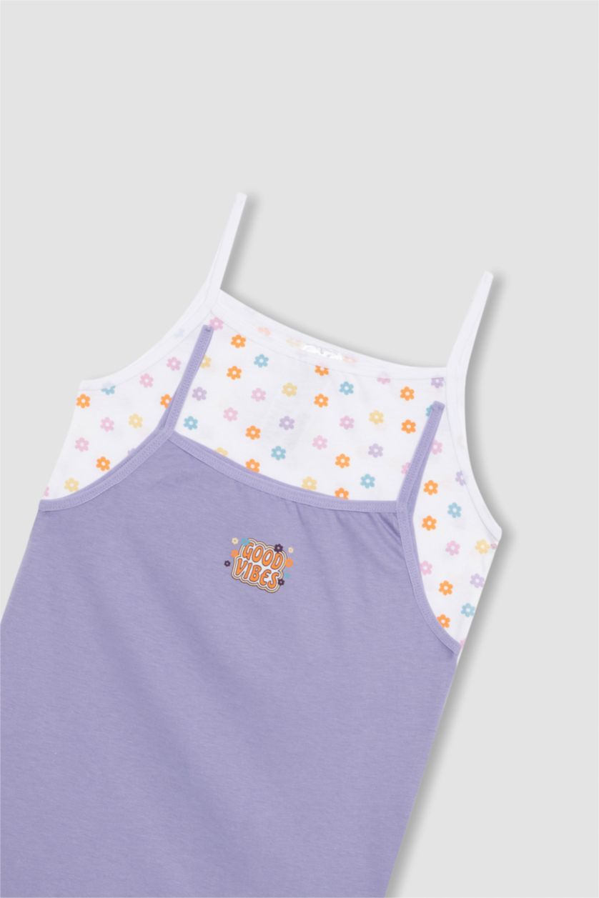 Young Girls - Teen Girls White Girl 2 piece Regular Fit Tank Top