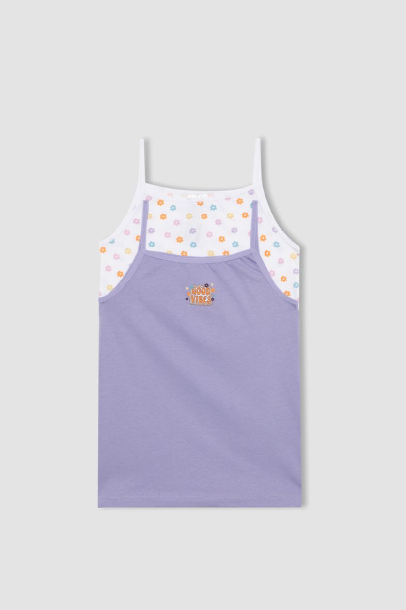 Young Girls - Teen Girls White Girl 2 piece Regular Fit Tank Top