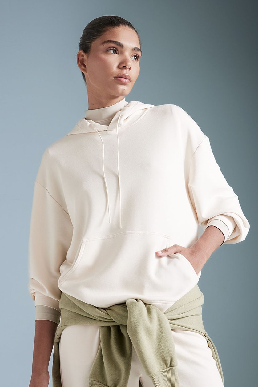 حريمي بيج فاتح سويت شيرت رياضي اوفر سايز بيج بكابيشون من DeFactoFit