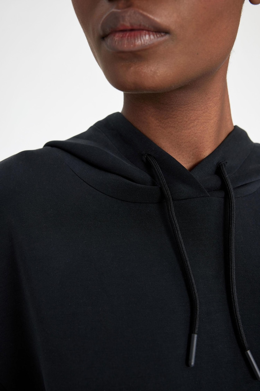 Women Black Oversize Fit modal Sweatshirt
