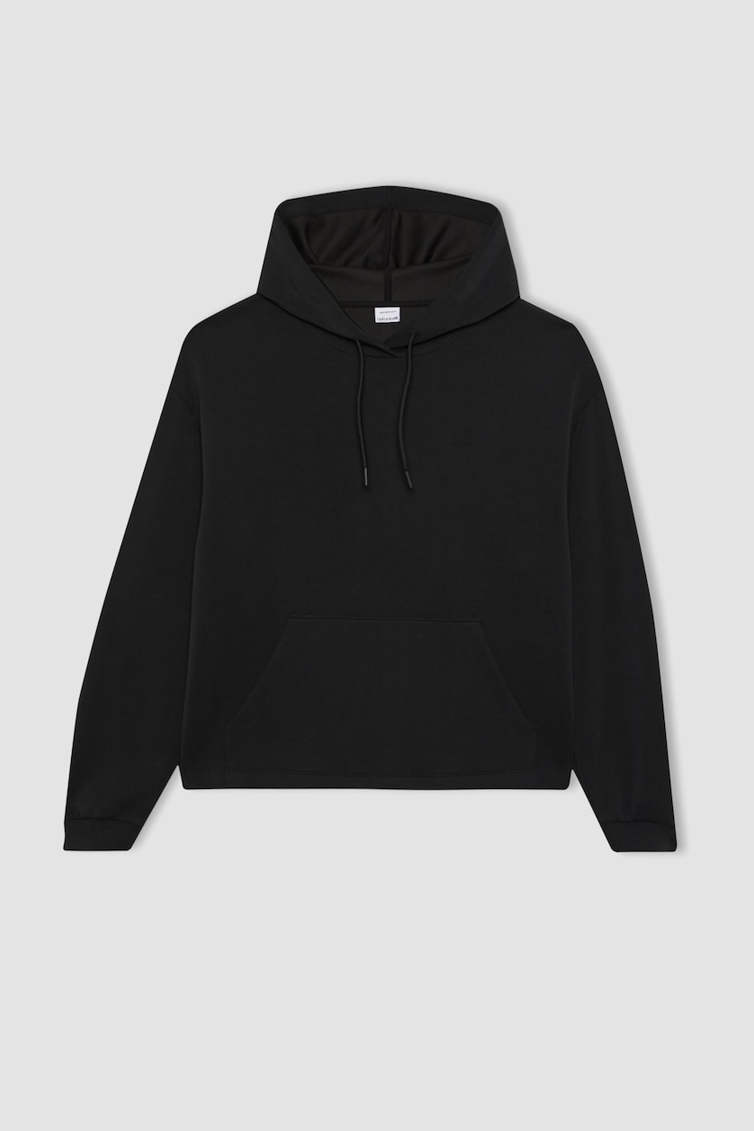 Women Black Oversize Fit modal Sweatshirt