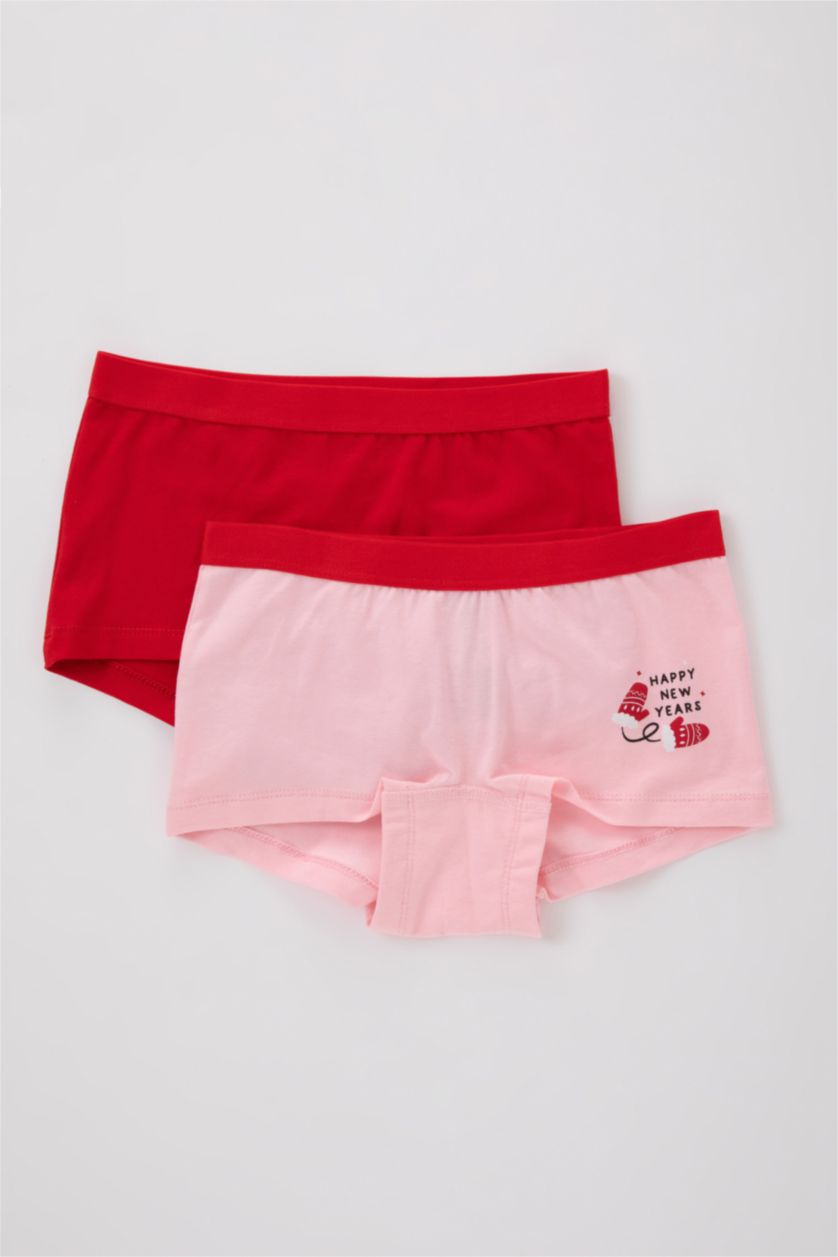 GIRLS & TEENS Red Girl Christmas Themed Red 2 Piece Boxers