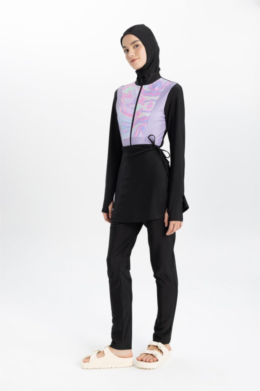 WOMAN Black Regular Fit 4 Piece Burkini Set