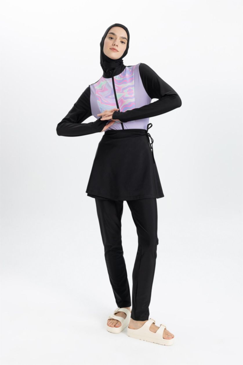 WOMAN Black Regular Fit 4 Piece Burkini Set