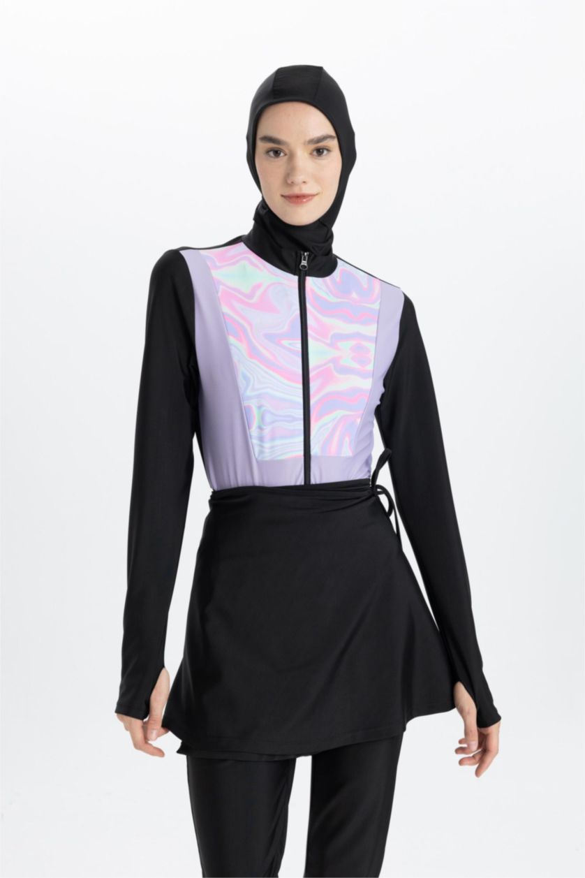 WOMAN Black Regular Fit 4 Piece Burkini Set