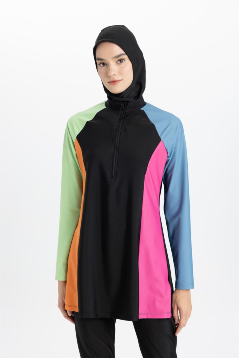 نساء أسود بوركيني قصة عادية - 4 قطع