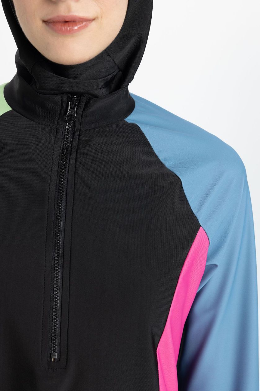 نساء أسود بوركيني قصة عادية - 4 قطع