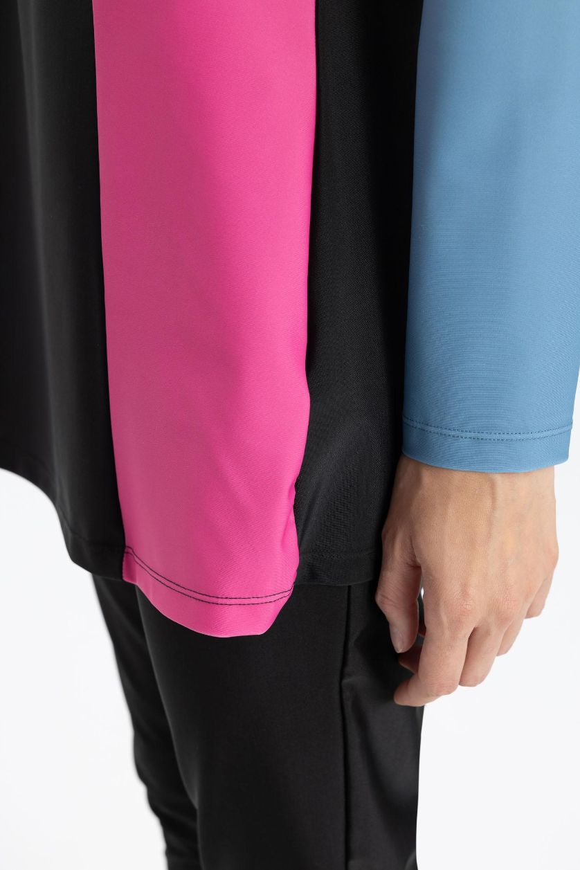 نساء أسود بوركيني قصة عادية - 4 قطع