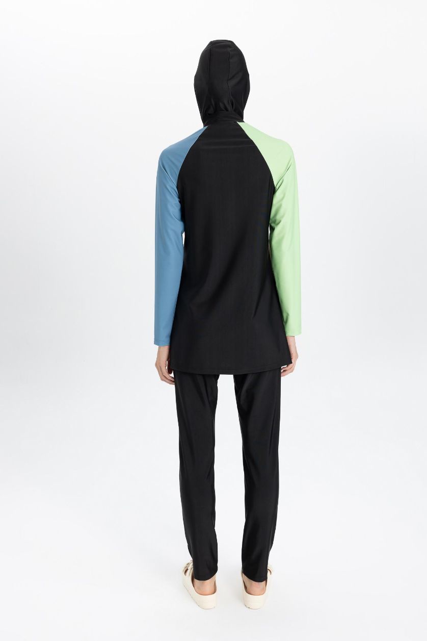 نساء أسود بوركيني قصة عادية - 4 قطع