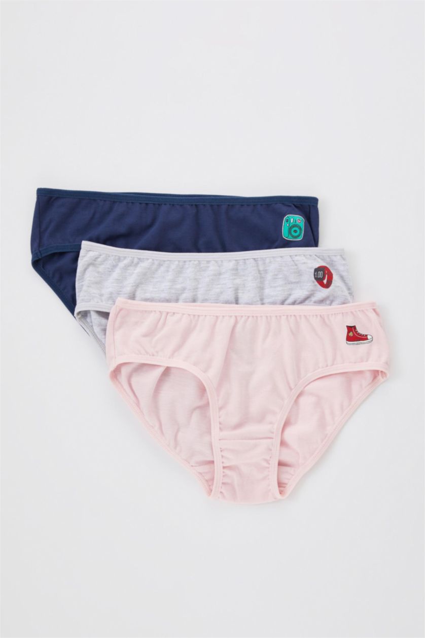 Kız Çocuk - Genç Kız Pembe Kız Çocuk 3'lü Slip Külot