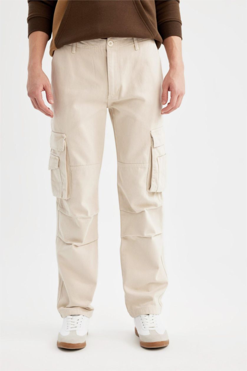 Мужчины Песочный Брюки Wide Leg для мужчин