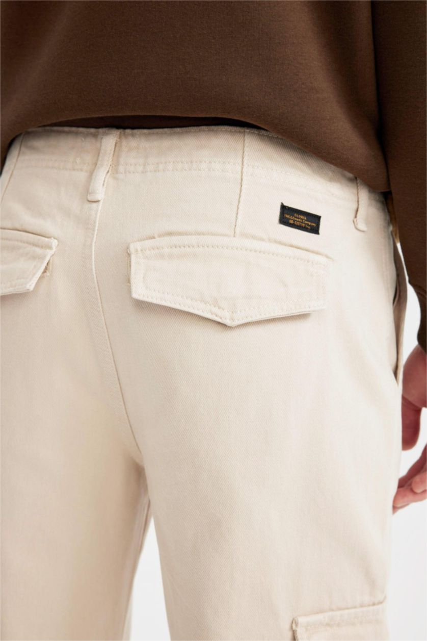 Мужчины Песочный Брюки Wide Leg для мужчин